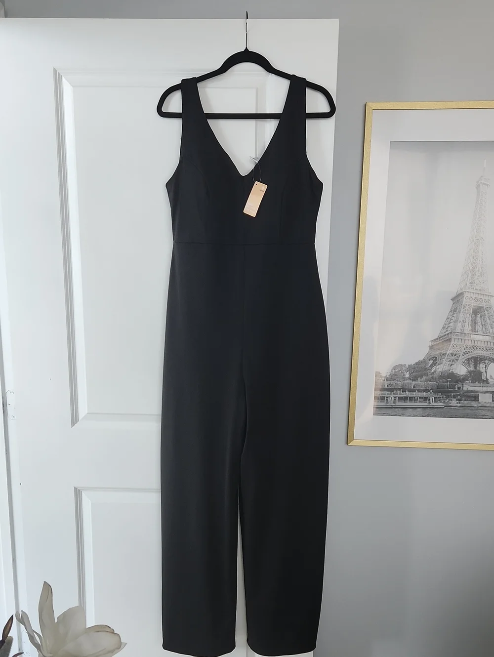 Classic Black V-Neck Jumpsuit - Picture 1 of 4